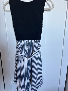 Cupshe Black Bodice with Black & White Striped Skirt Girls Dress